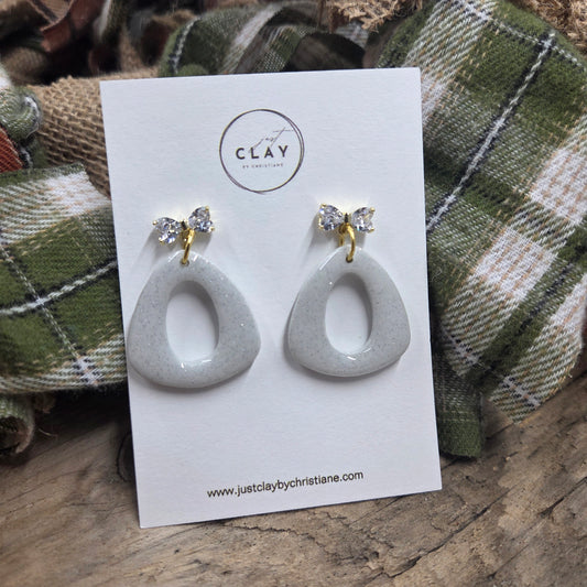 Silver Shimmer Dangles | silver | handmade | polymer clay