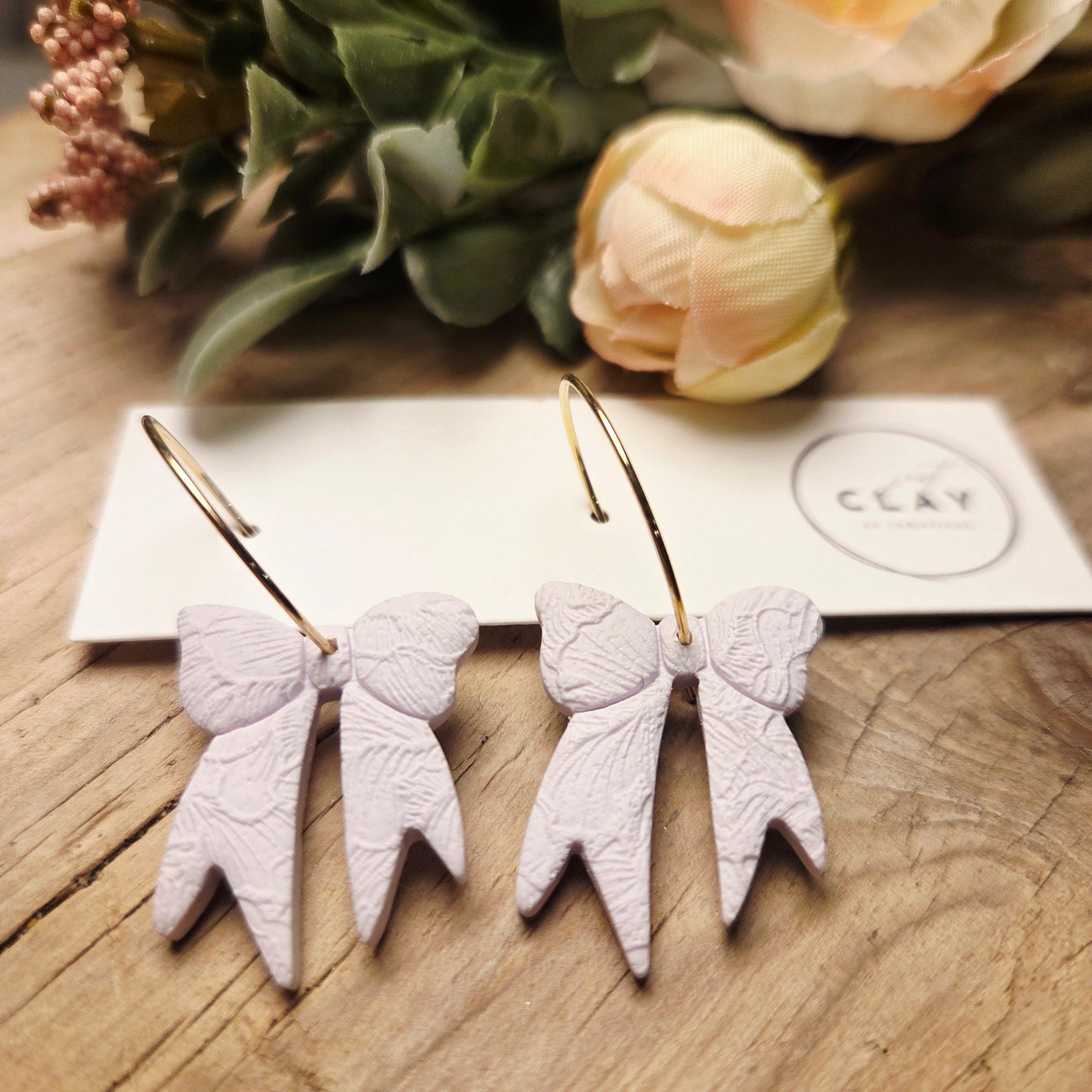 Bow Hoops | lavender
