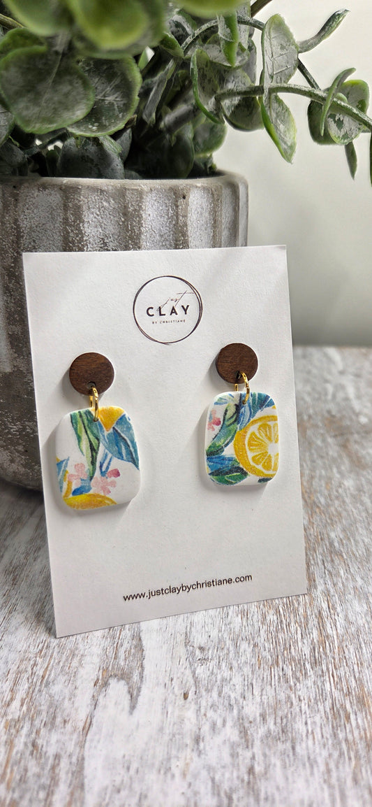 Lemon Dangles with wood studs