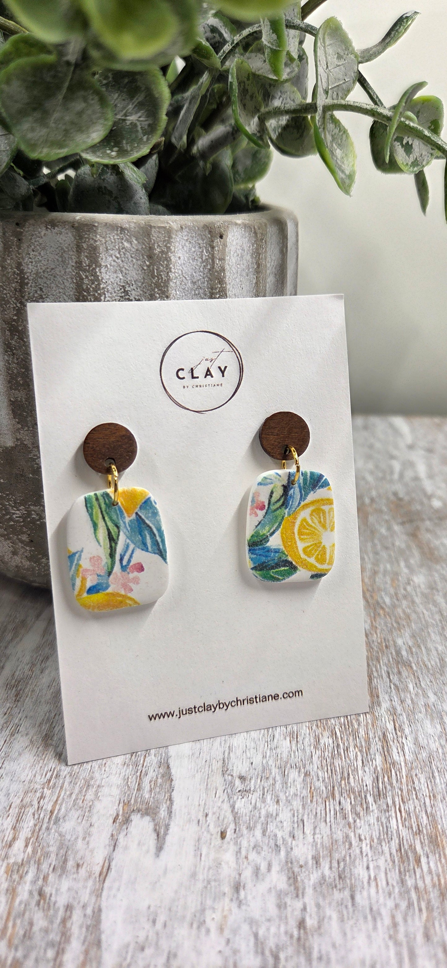 Lemon Dangles with wood studs