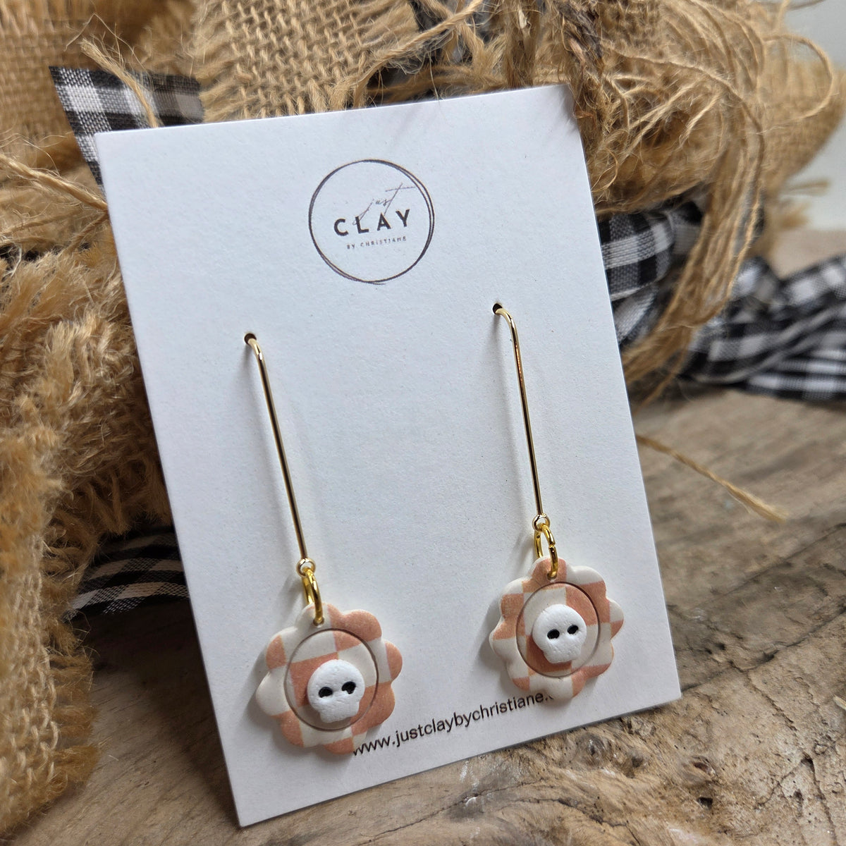 Cute Skull Checkerboard Dangles