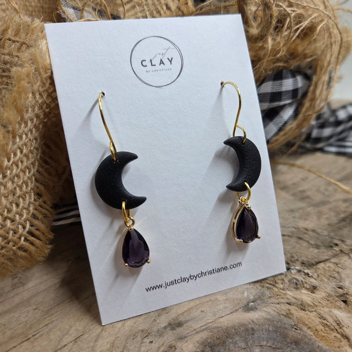 Moon Dangles | purple crystal