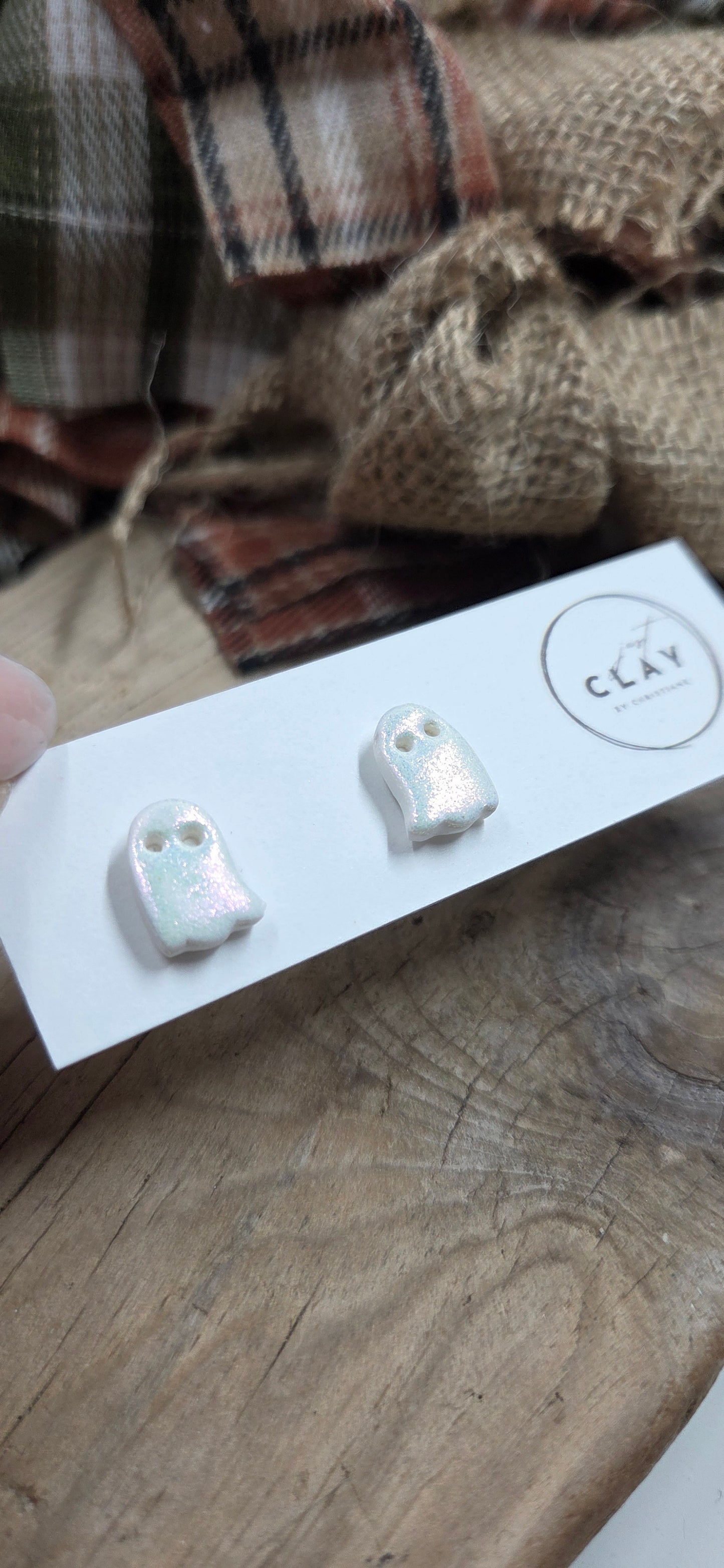 Ghost Studs | shiny