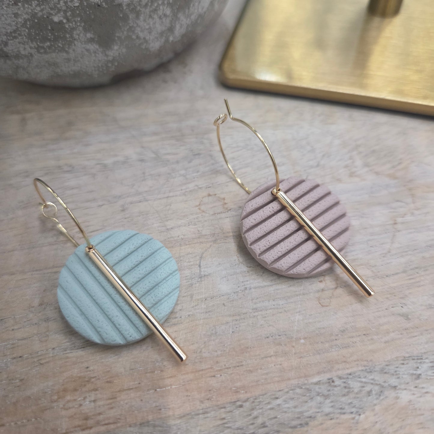 Geometric Hoops - light green