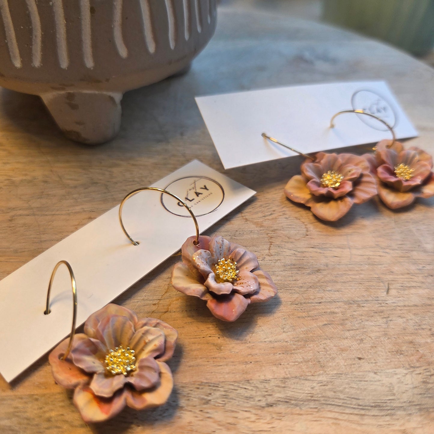 Flower Hoops pink/ purple