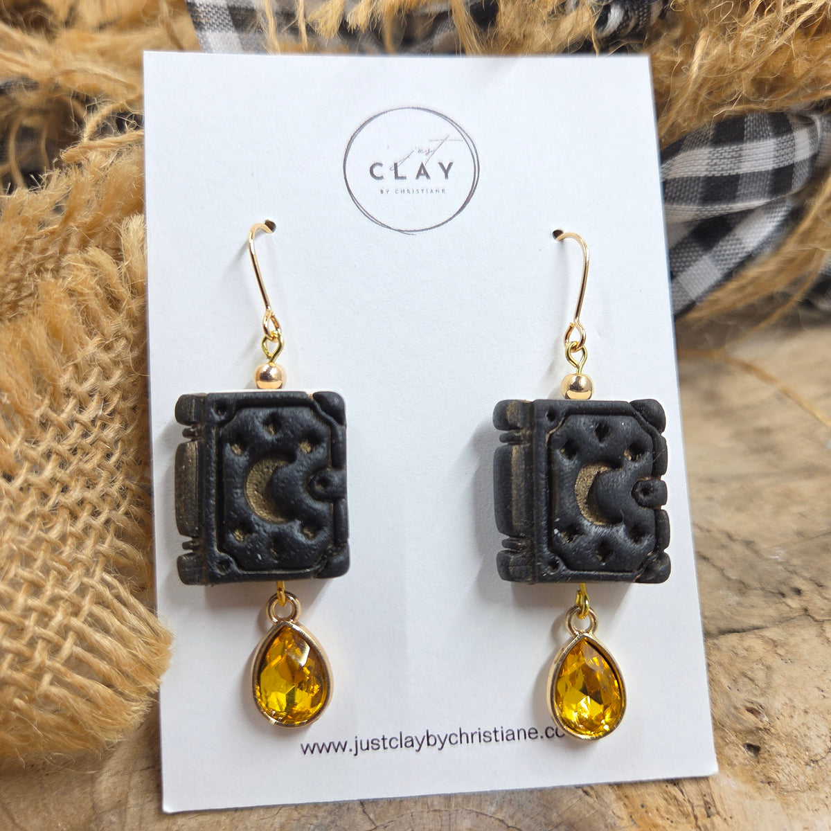 Spell Book Dangles | yellow crystal