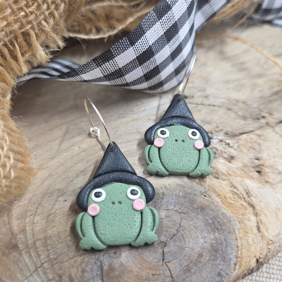 Frog Witch Hoops | gold or silver hoop