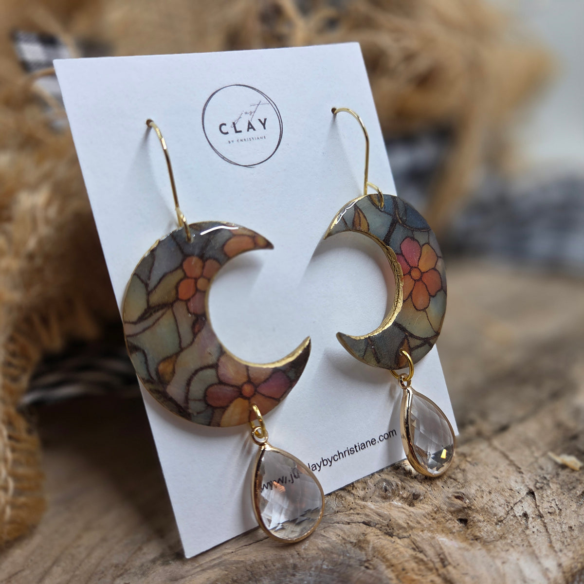 Beautiful Moon Dangles | translucent | clear crystal