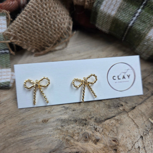 Gold Bow Studs  | 18k gold plated