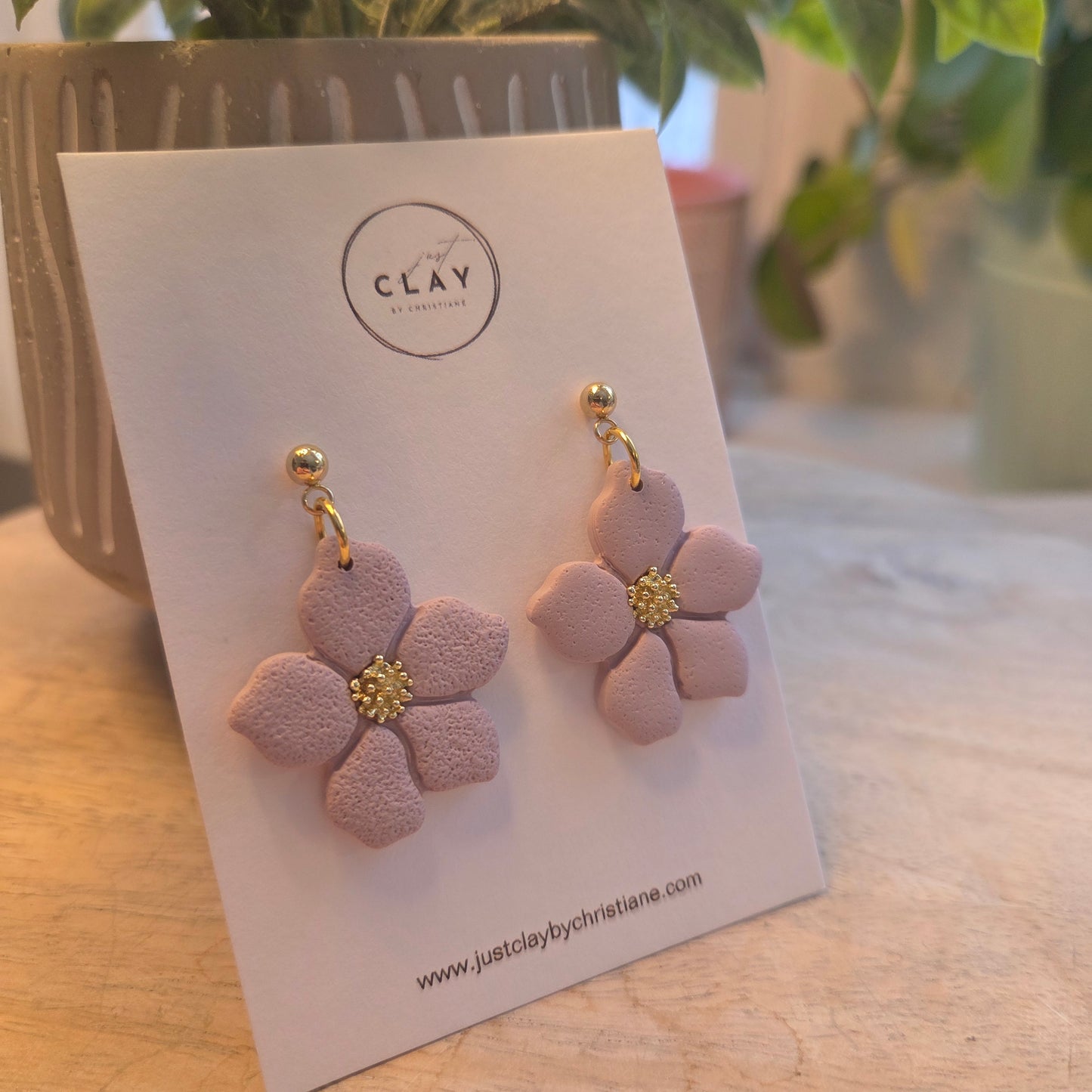 Flower Dangles- blush pink