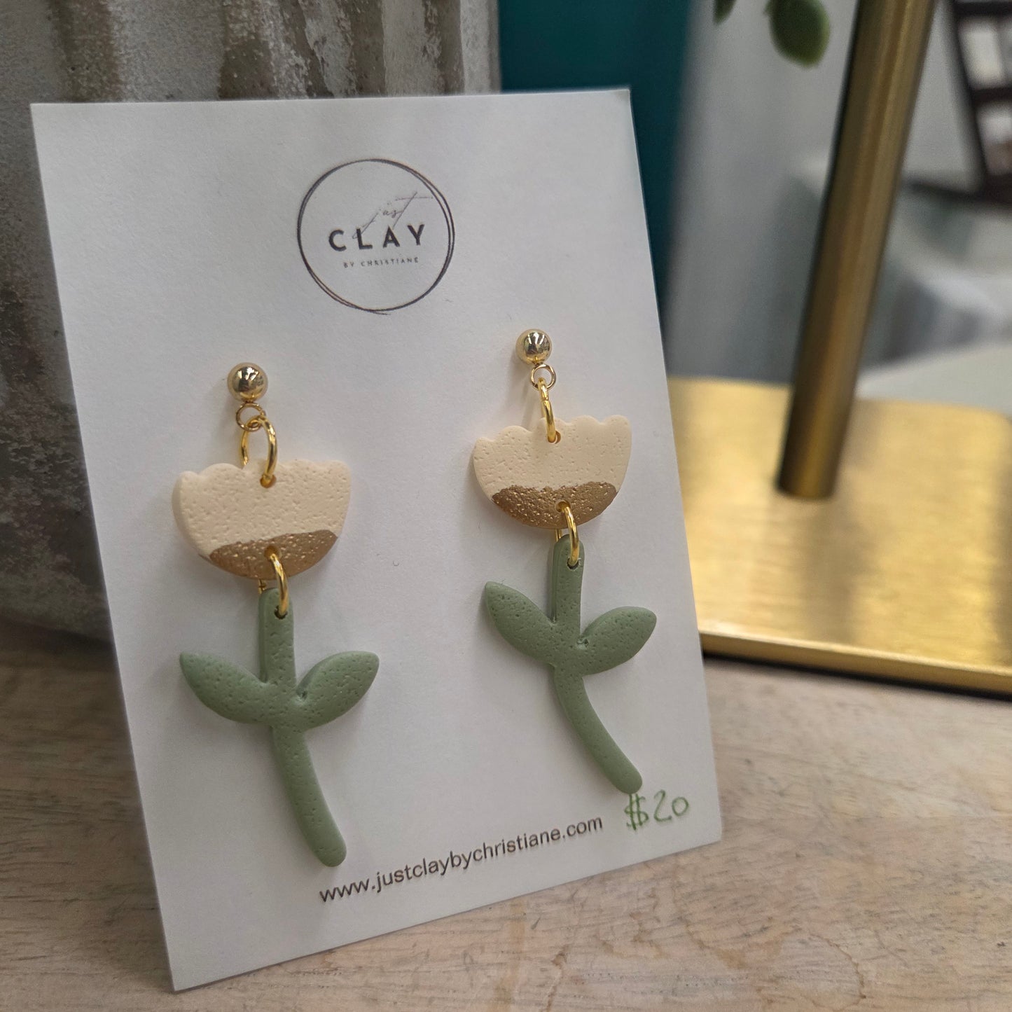 Tulip Dangles - butter yellow