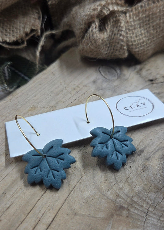 Leaf Hoops | teal