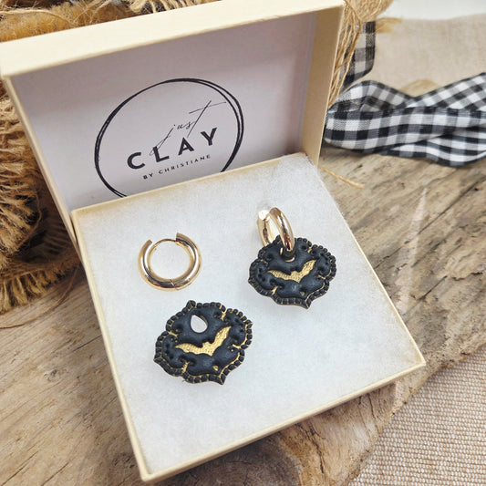 Chunky Hoops with Bat Charm