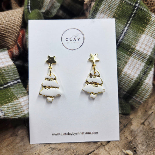 Tree Dangles | white |handmade | polymer clay