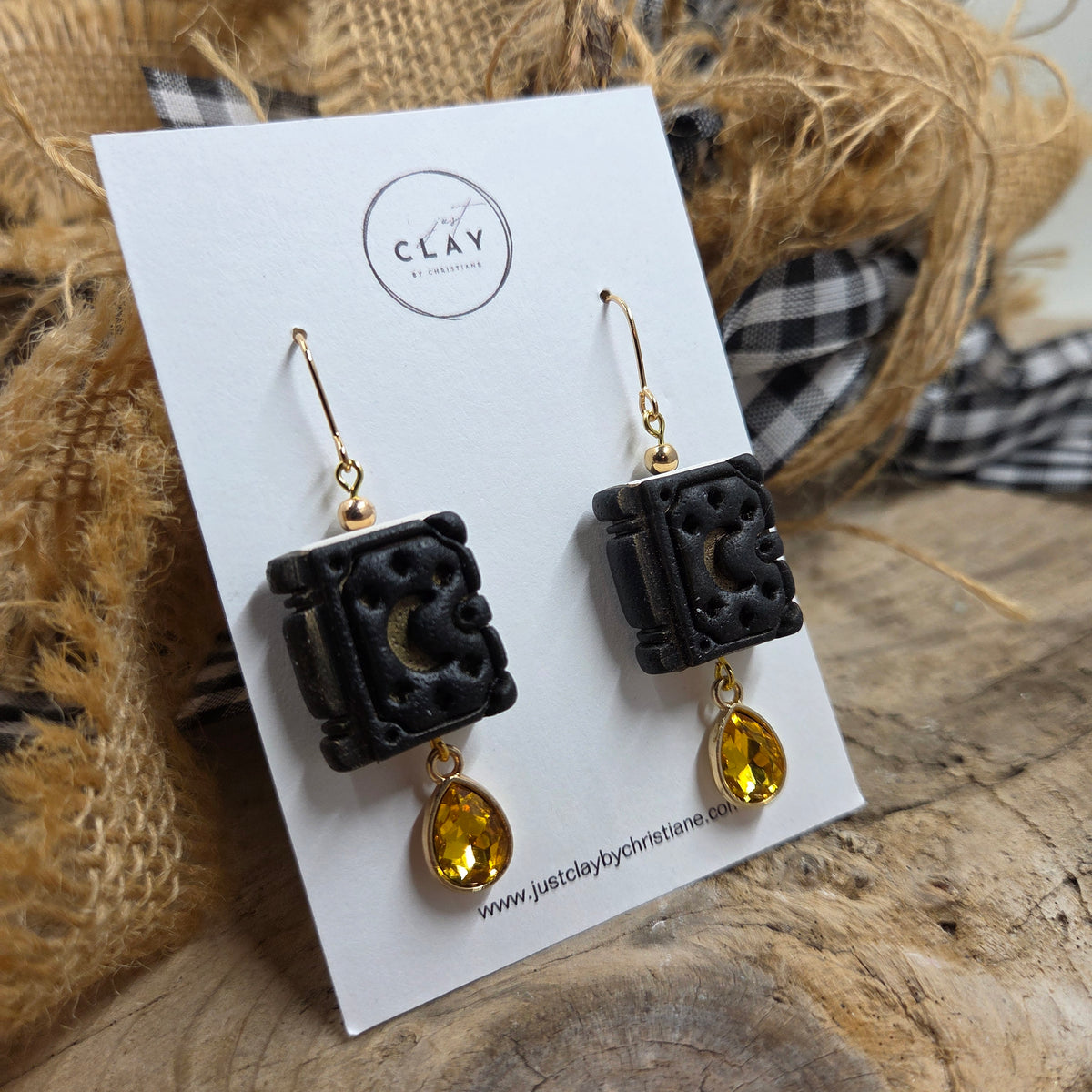 Spell Book Dangles | yellow crystal