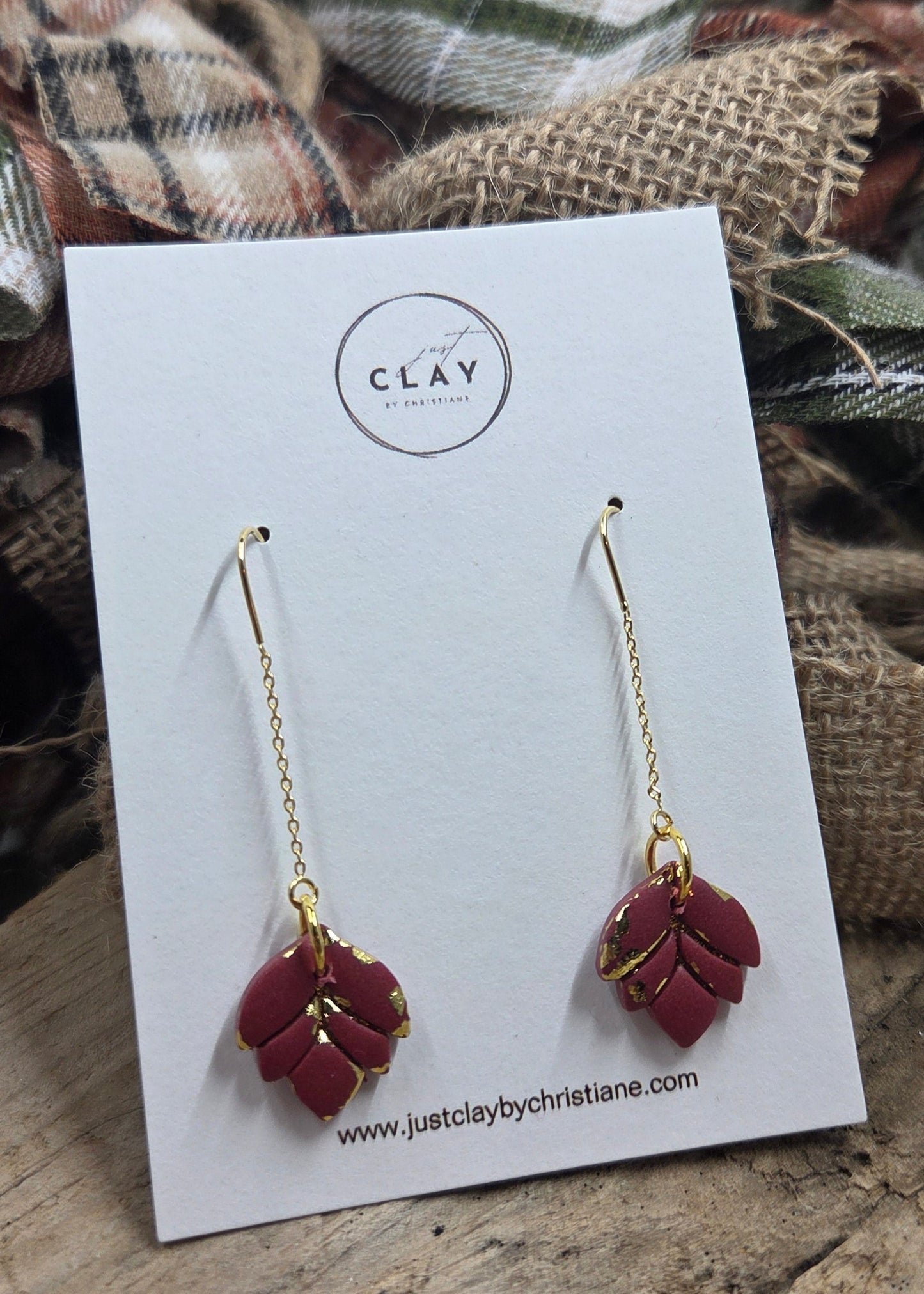 Burgundy Leaves | Chain Dangles