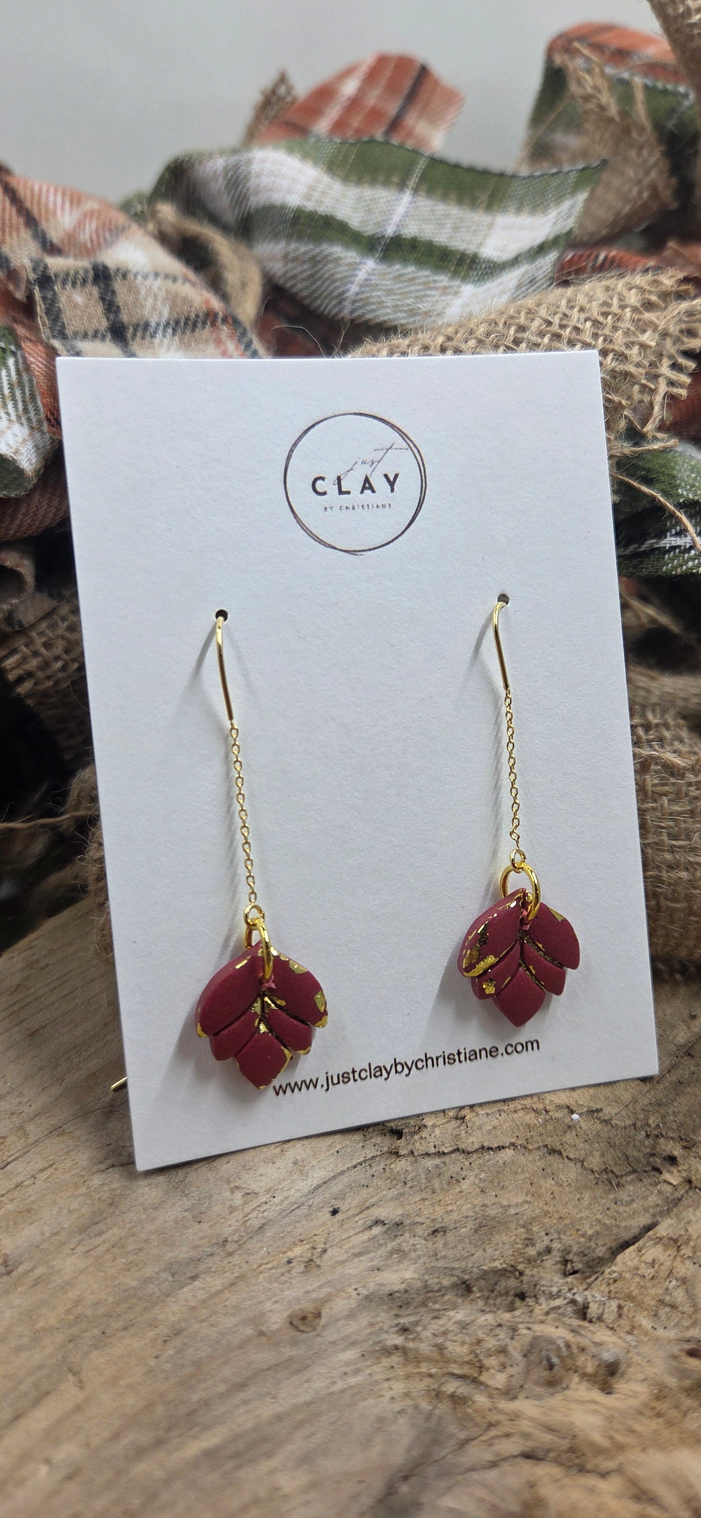 Burgundy Leaves | Chain Dangles