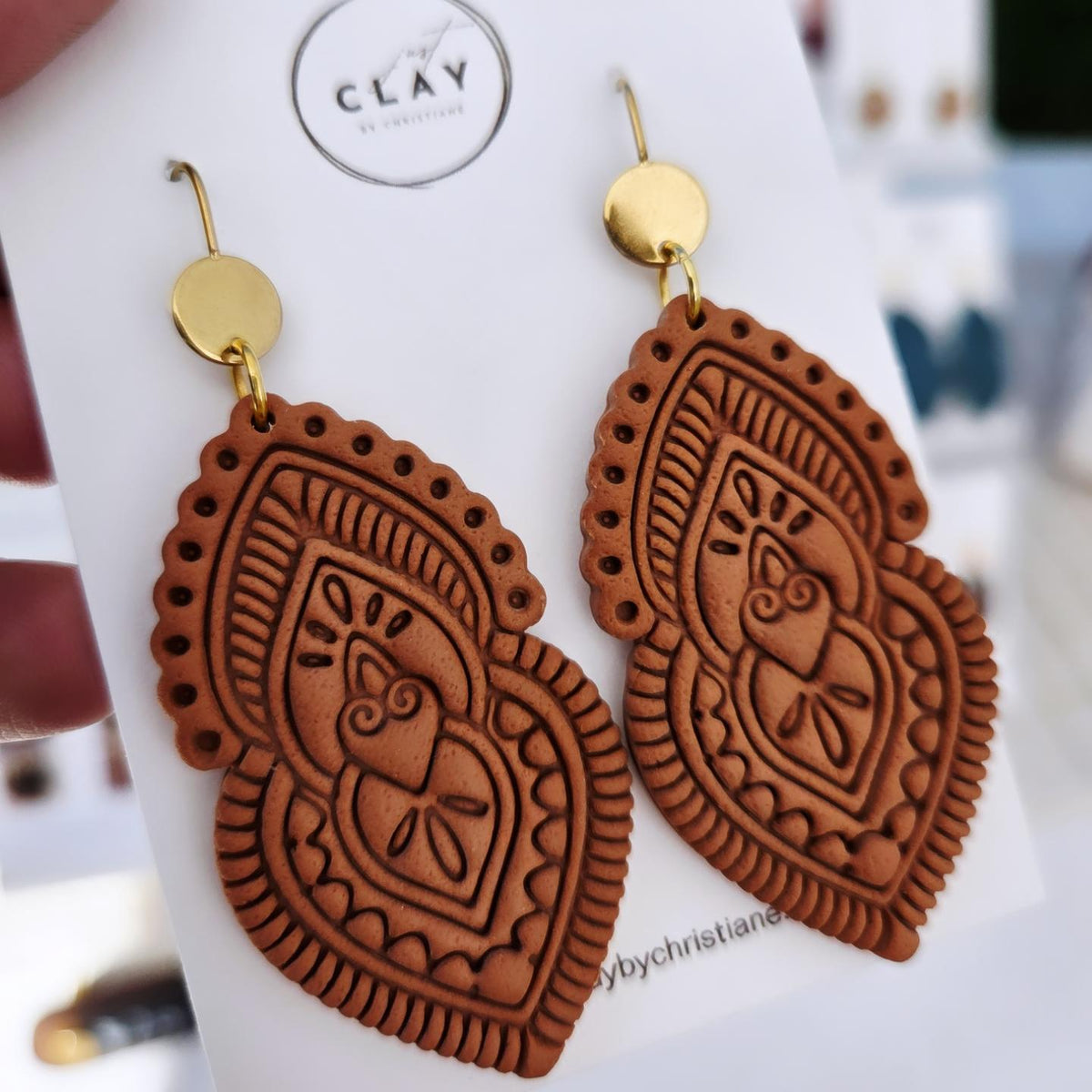 Large Mandala Dangles | burnt umber