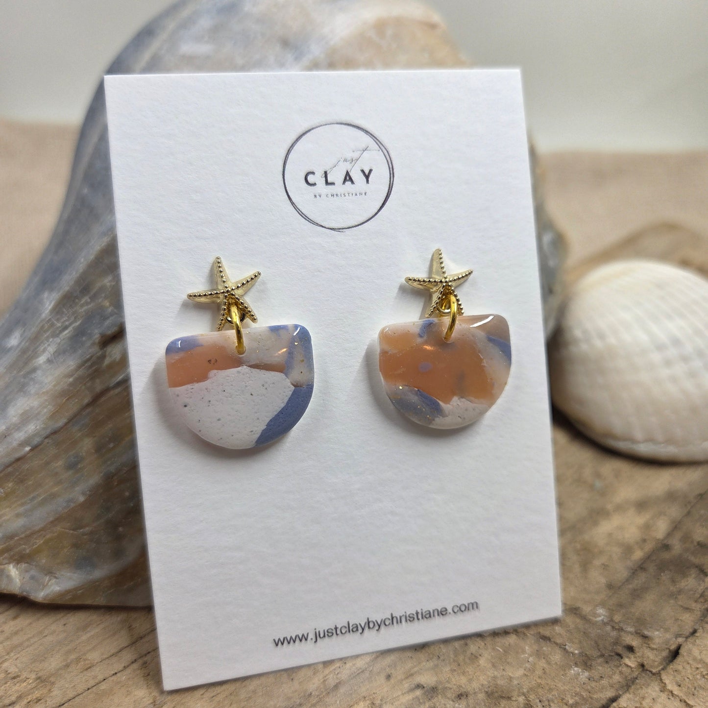 Summer Breeze Dangles | translucent clay marbled