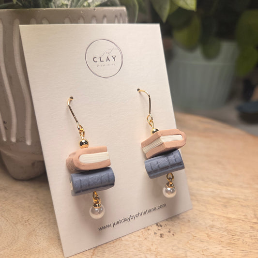 Bookstack Dangles| handmade | polymer clay
