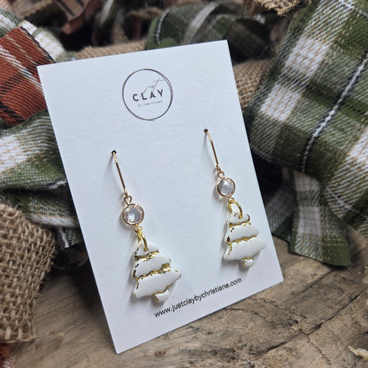 Tree Dangles | white |handmade | polymer clay