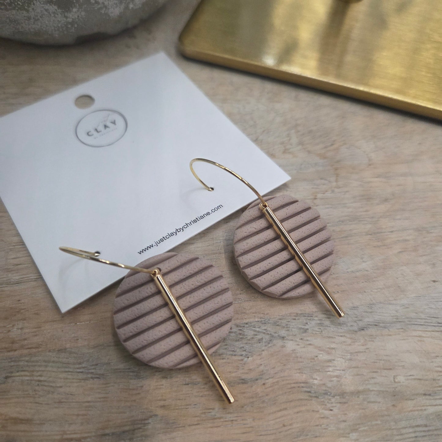 Geometric Hoops - beige
