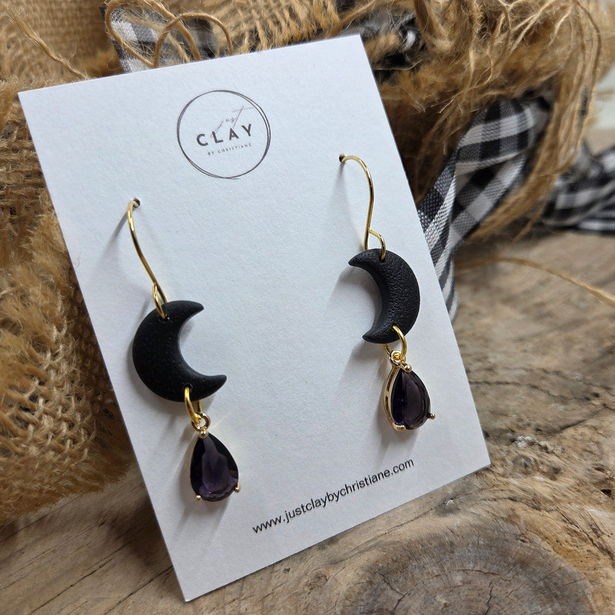 Moon Dangles | purple crystal