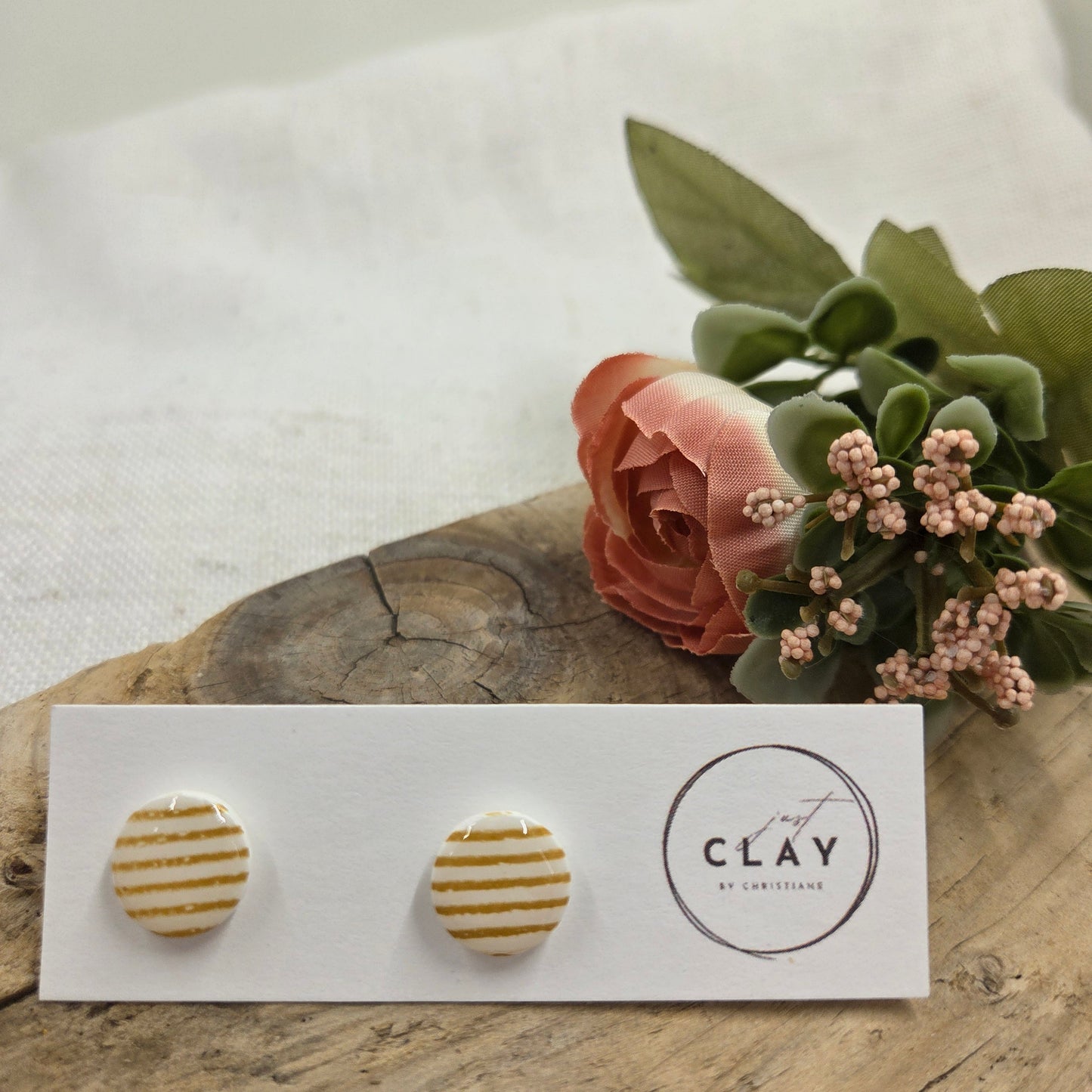 Gold Striped Studs