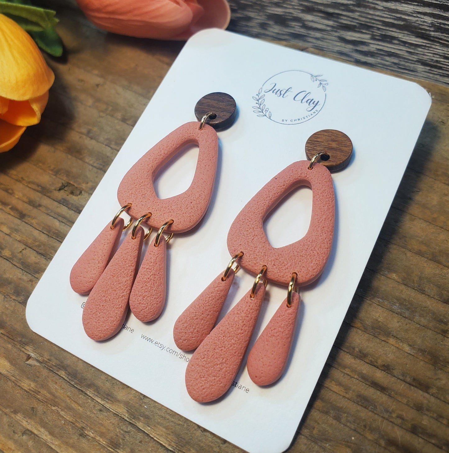 Statement Dangles | French pink