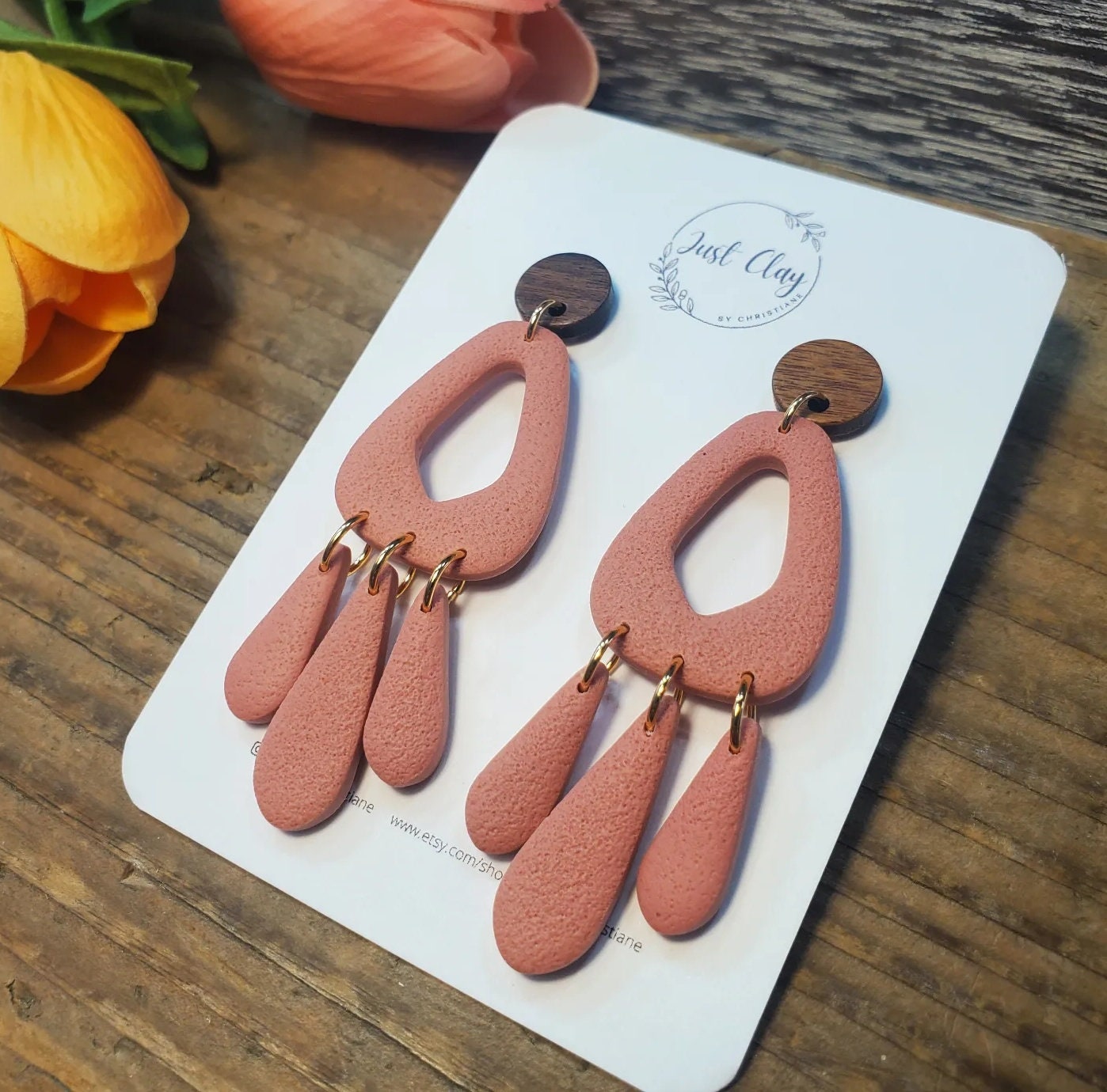 Statement Dangles | French pink