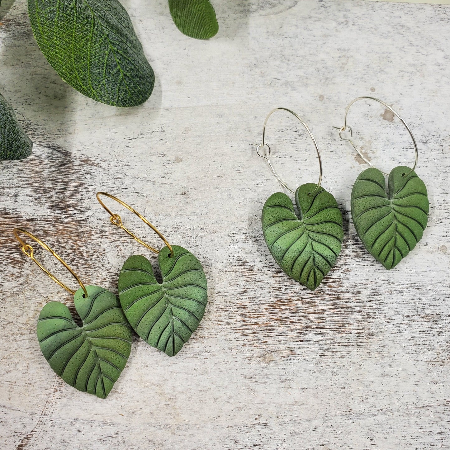 Philodendron Leaf Statement Hoops