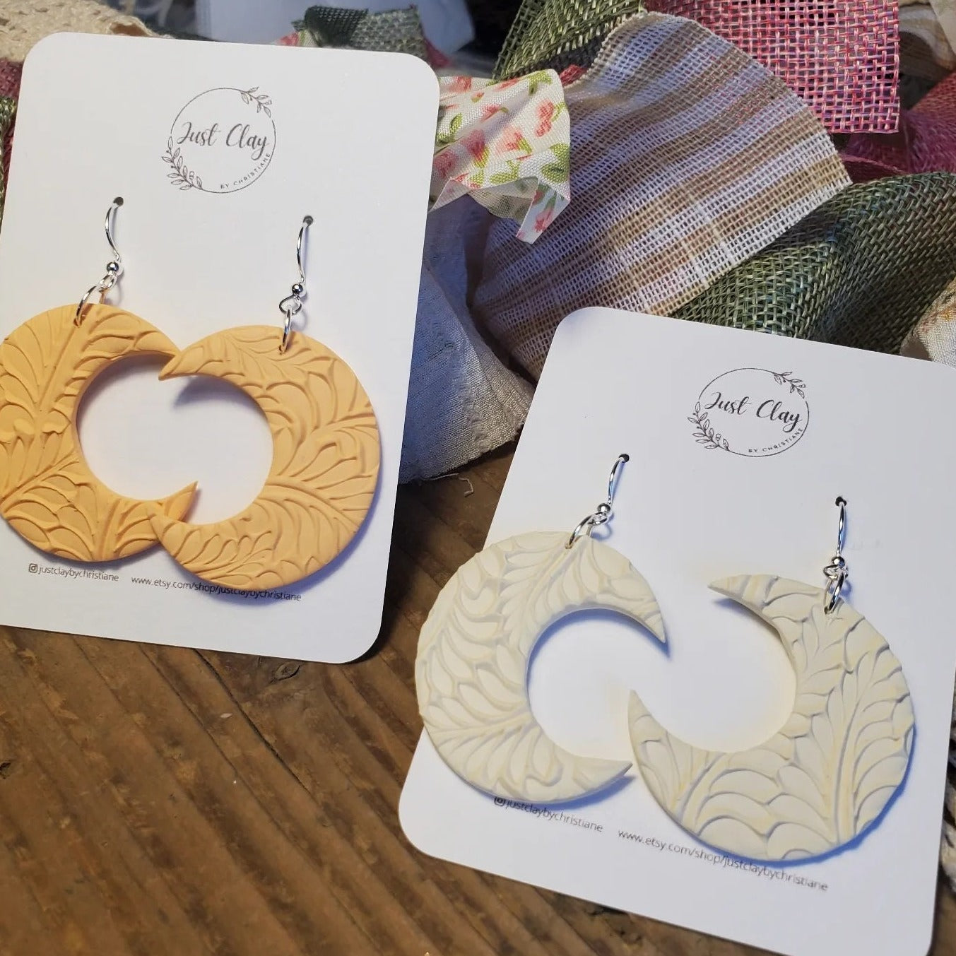 Textured Moon Earrings